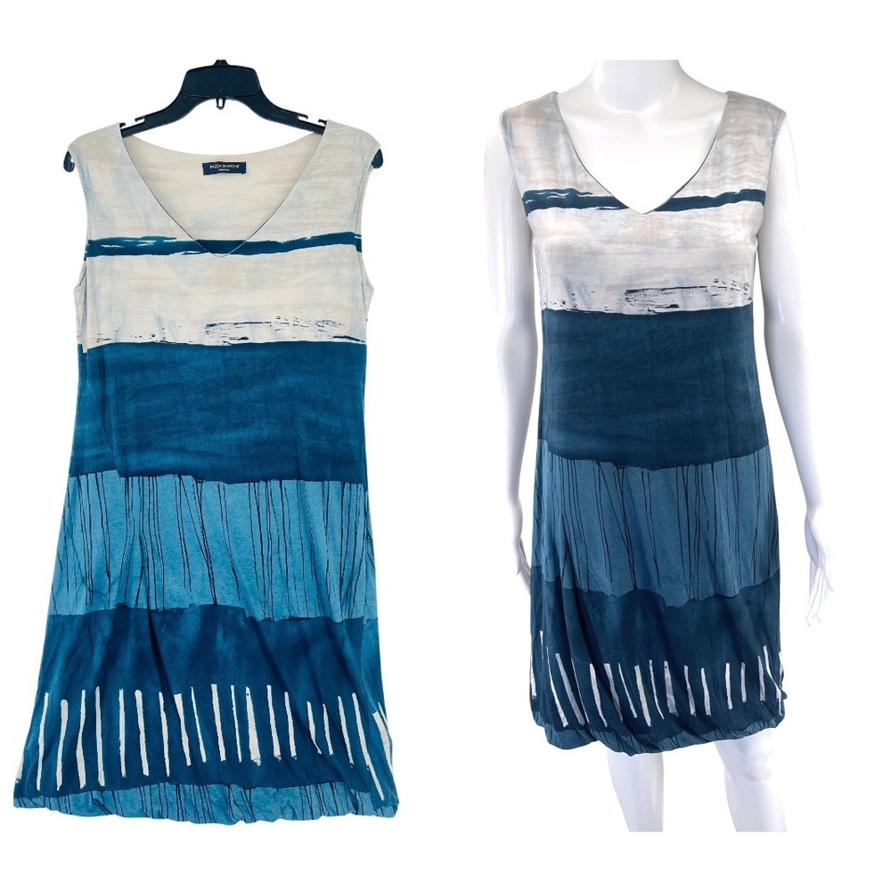 Piazza Sempione Italian Shift Dress Womens IT 42 Abstract Sleeveless Resort Chic